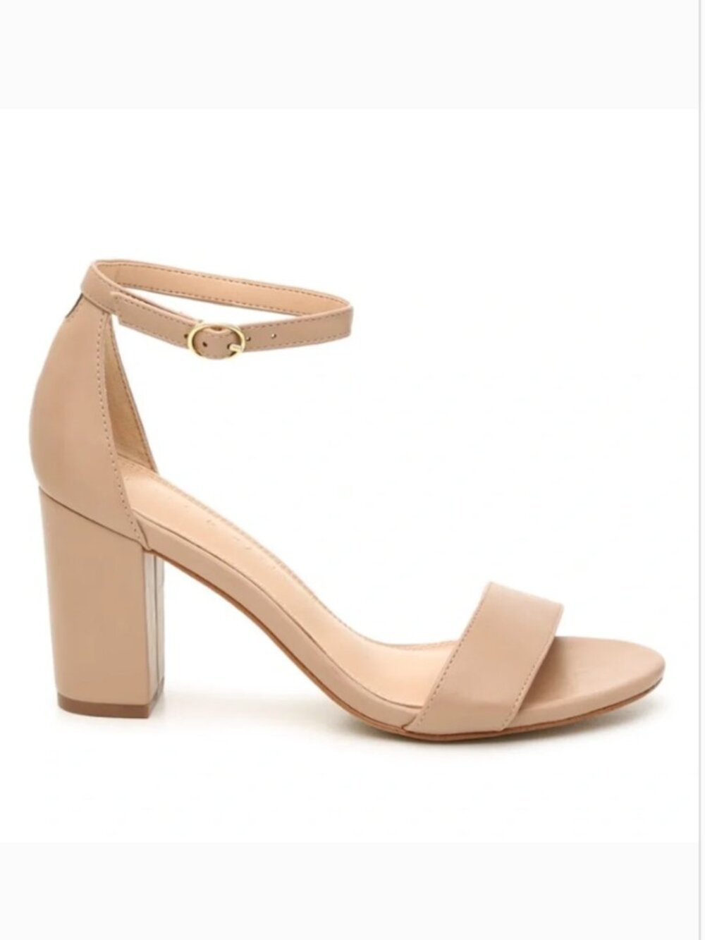 Kelly & Katie Nude Ankle-Strap Block Heel Sandals